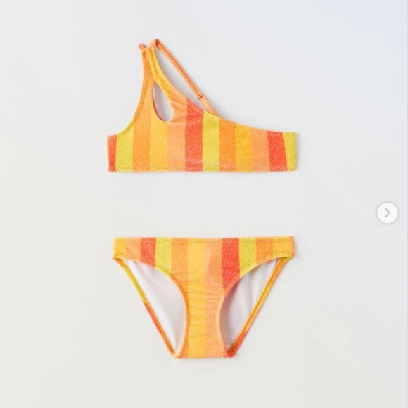 Zara Girls Asymmetrical Bikini Set 13-14 - Picture 1 of 7